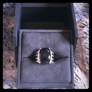 Wheaton Ring with Black Onyx and Diamonds